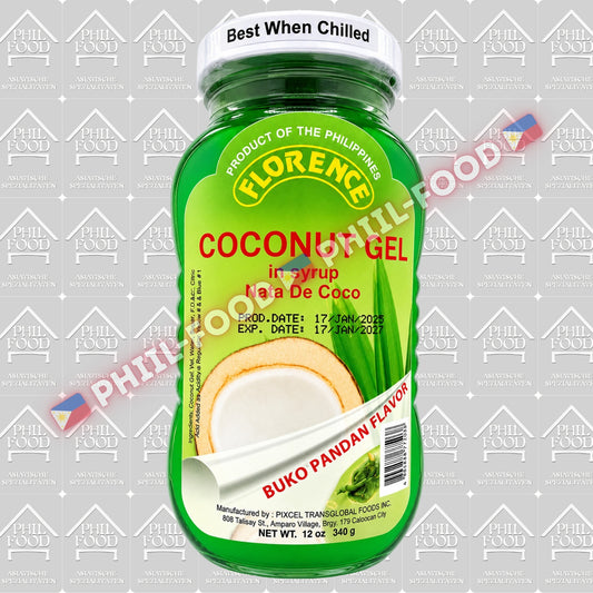 Florence Coconut Gel in Syrup (Nata De Coco) – Buko Pandan Flavor